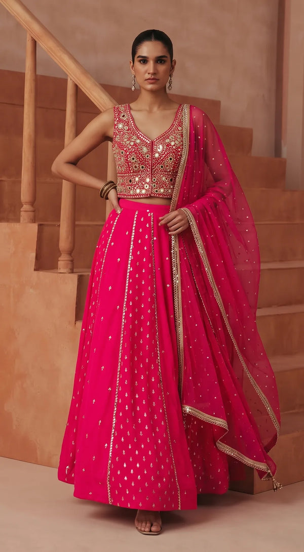 RANI ELISE EMBROIDERED LEHENGA SET