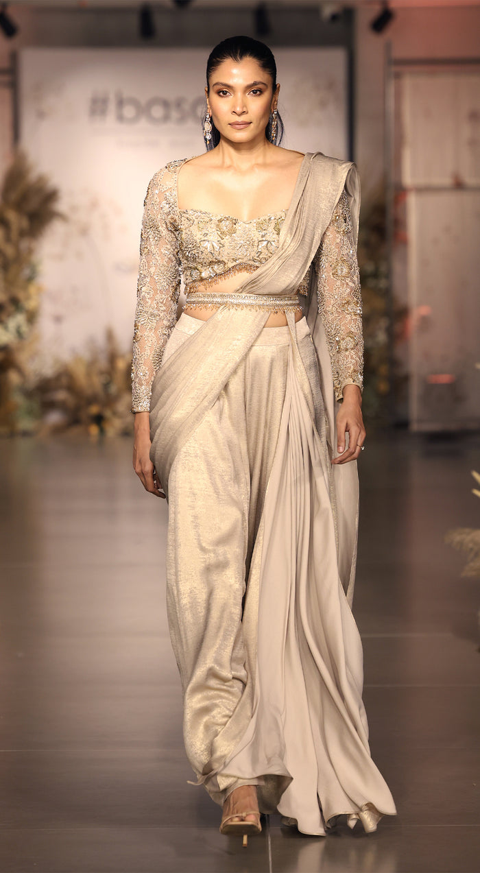 The Champagne Moonlight Draped Sharara