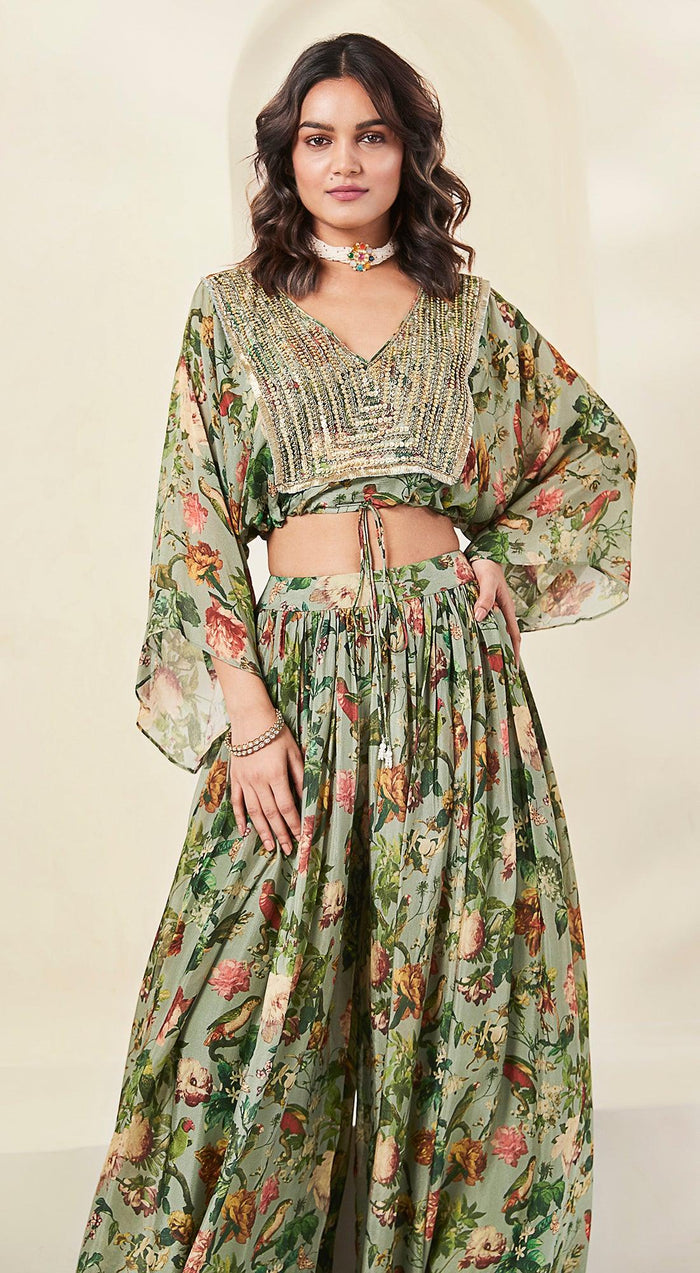 Green Contemporary Clothing Set - Basanti Kapde aur Koffee