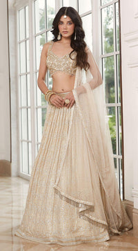 Ivory Embroidered Lehenga Set - Basanti Kapde aur Koffee
