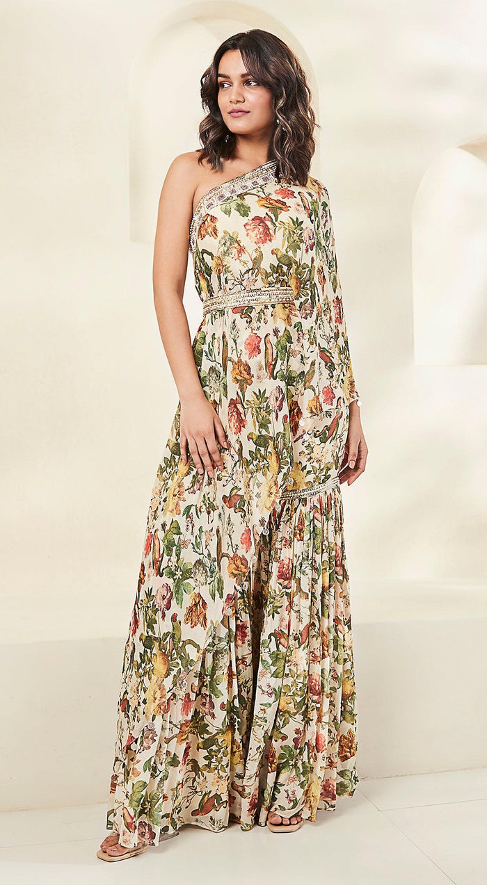 Ivory Printed Tunic Set - Basanti Kapde aur Koffee