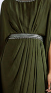 Moss Green Gown with Cape sleeves - Basanti Kapde aur Koffee