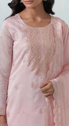 Pink Chinon Suit Set - Basanti Kapde aur Koffee
