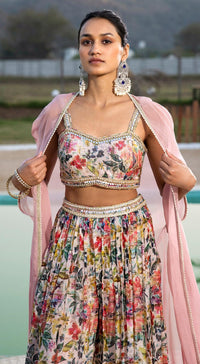 Pink Sharara Set With Cape - Basanti Kapde aur Koffee