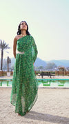 Green Georgette Kaftan Dress
