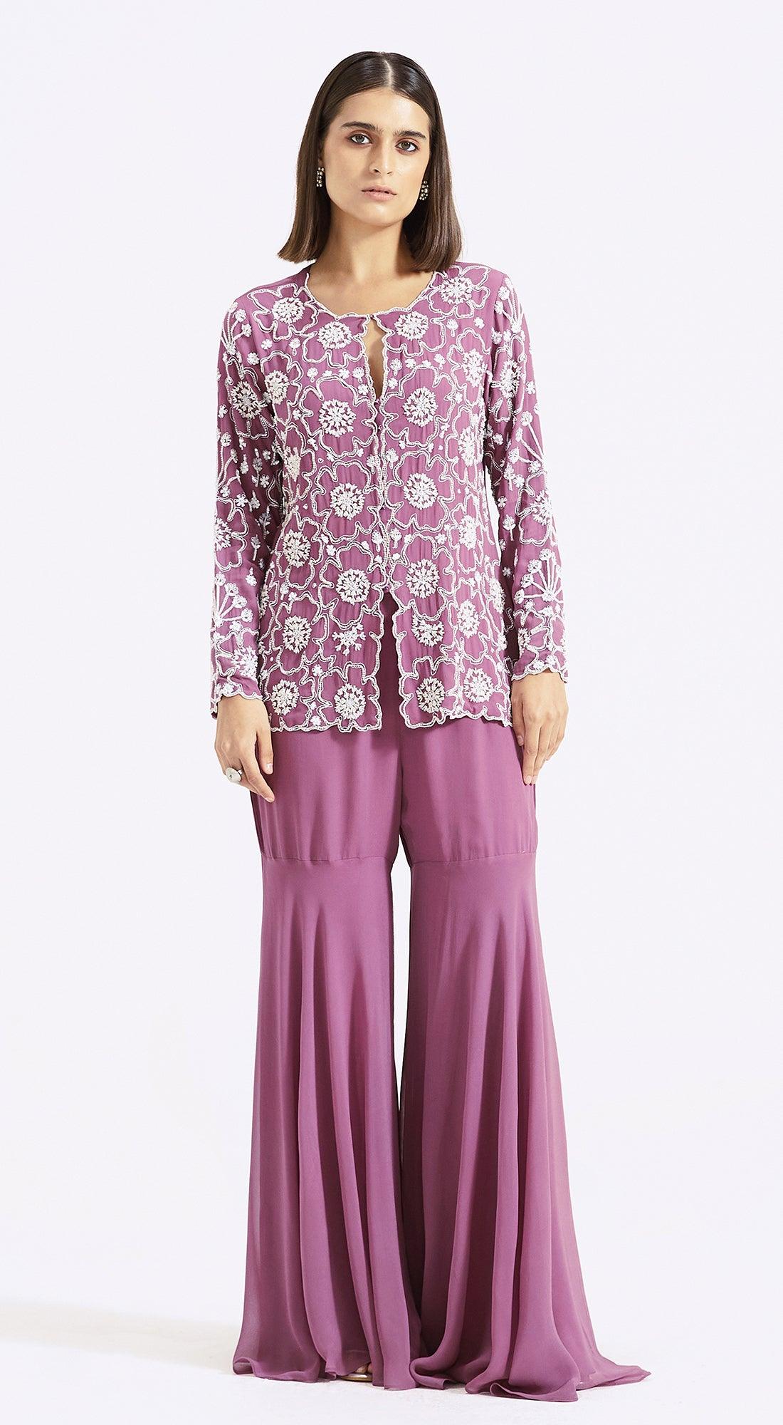 Purple Embroidered Co-Ords - Basanti Kapde aur Koffee