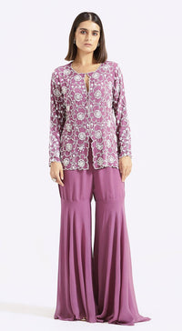 Purple Embroidered Co-Ords - Basanti Kapde aur Koffee
