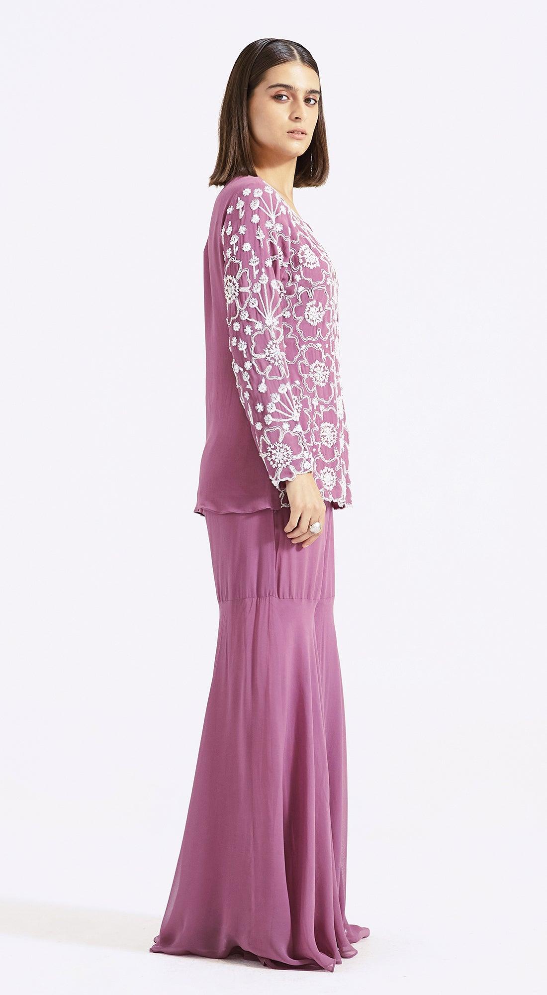 Purple Embroidered Co-Ords - Basanti Kapde aur Koffee