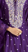 Purple Embroidered Kurta And Sharara Set - Basanti Kapde aur Koffee