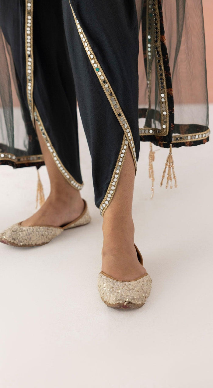 Green Embroidered Kurta And Dhoti Set - Basanti Kapde aur Koffee