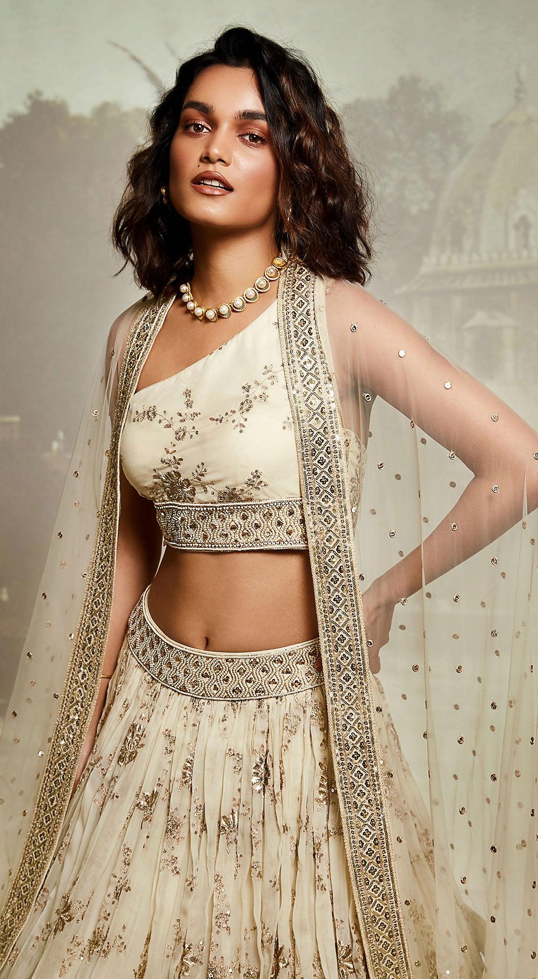 Ivory Embroidered Lehenga Set - Basanti Kapde aur Koffee