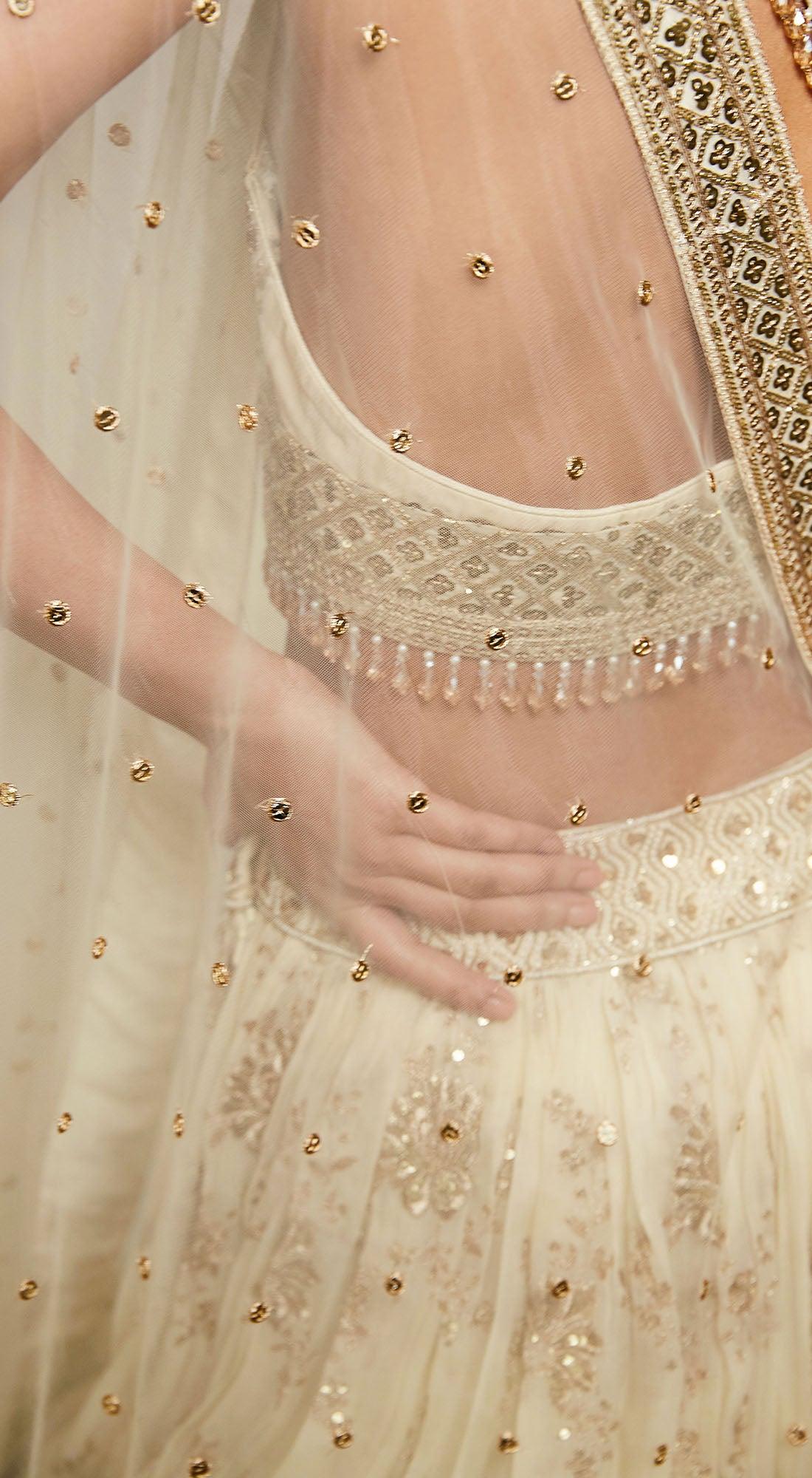 Ivory Embroidered Lehenga Set - Basanti Kapde aur Koffee