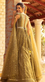 Mirror Embroiered Indo Western Gown - Basanti Kapde aur Koffee