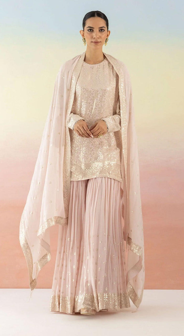 Pink Sequin Embellished Sharara Set - Basanti Kapde aur Koffee