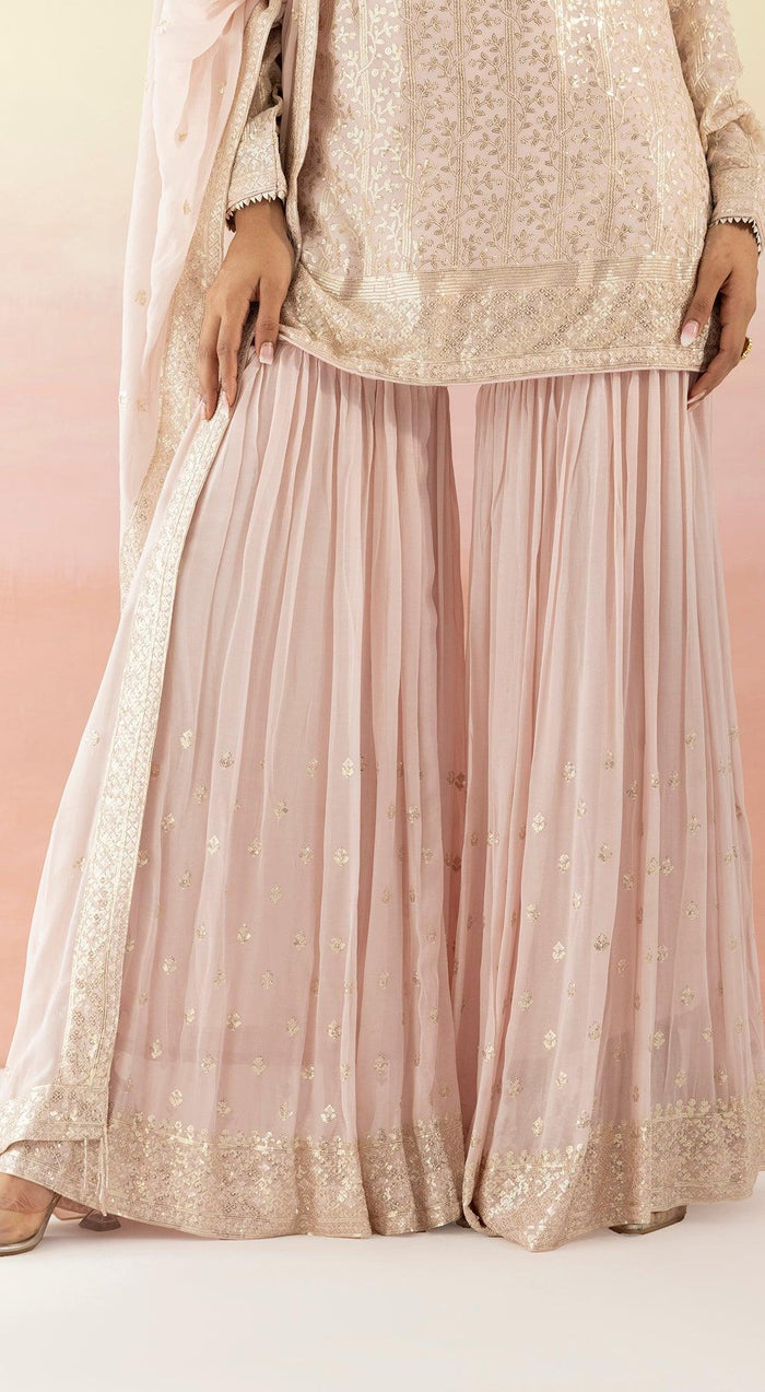 Pink Sequin Embellished Sharara Set - Basanti Kapde aur Koffee