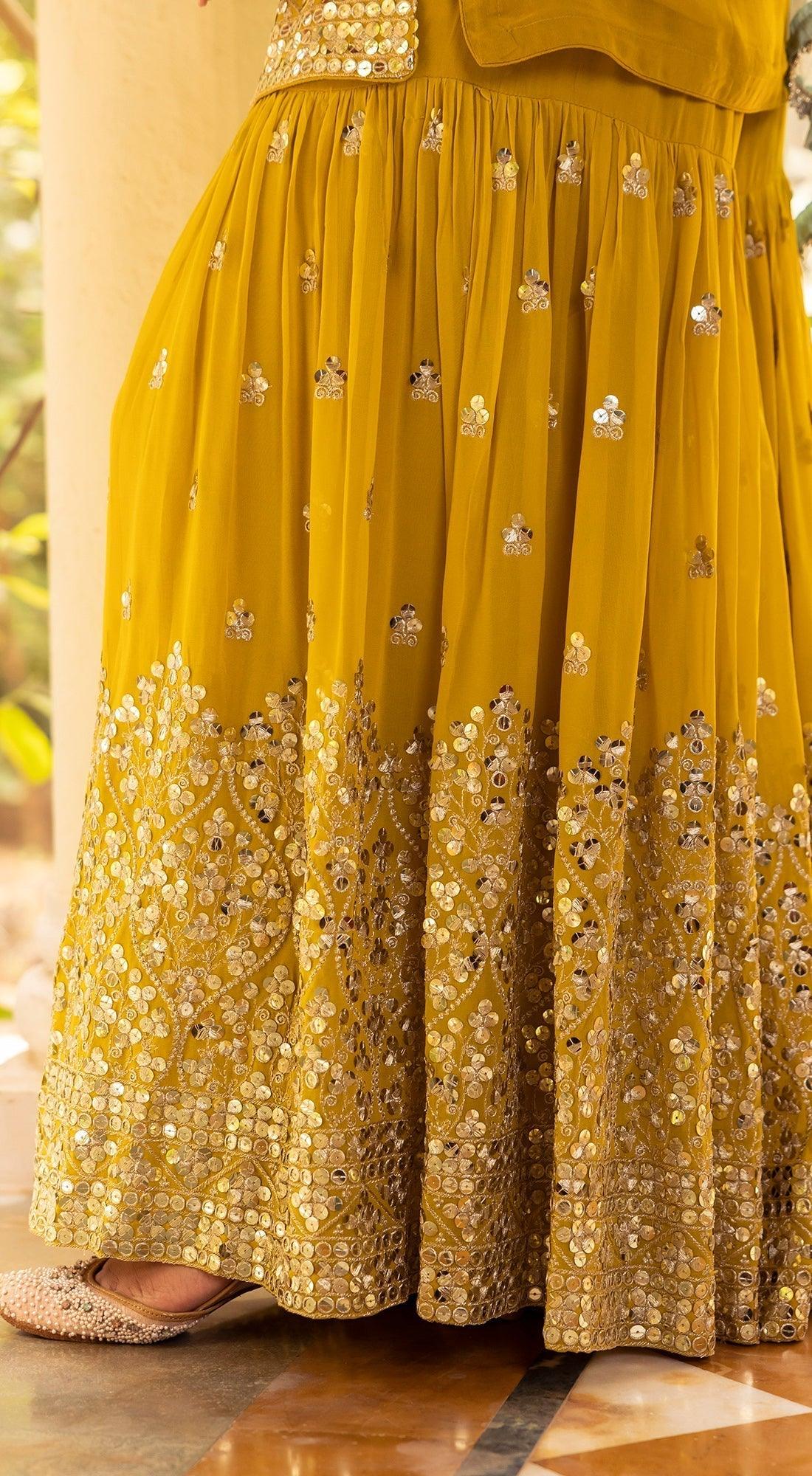 Sequins Detailed Sharara Set - Basanti Kapde aur Koffee