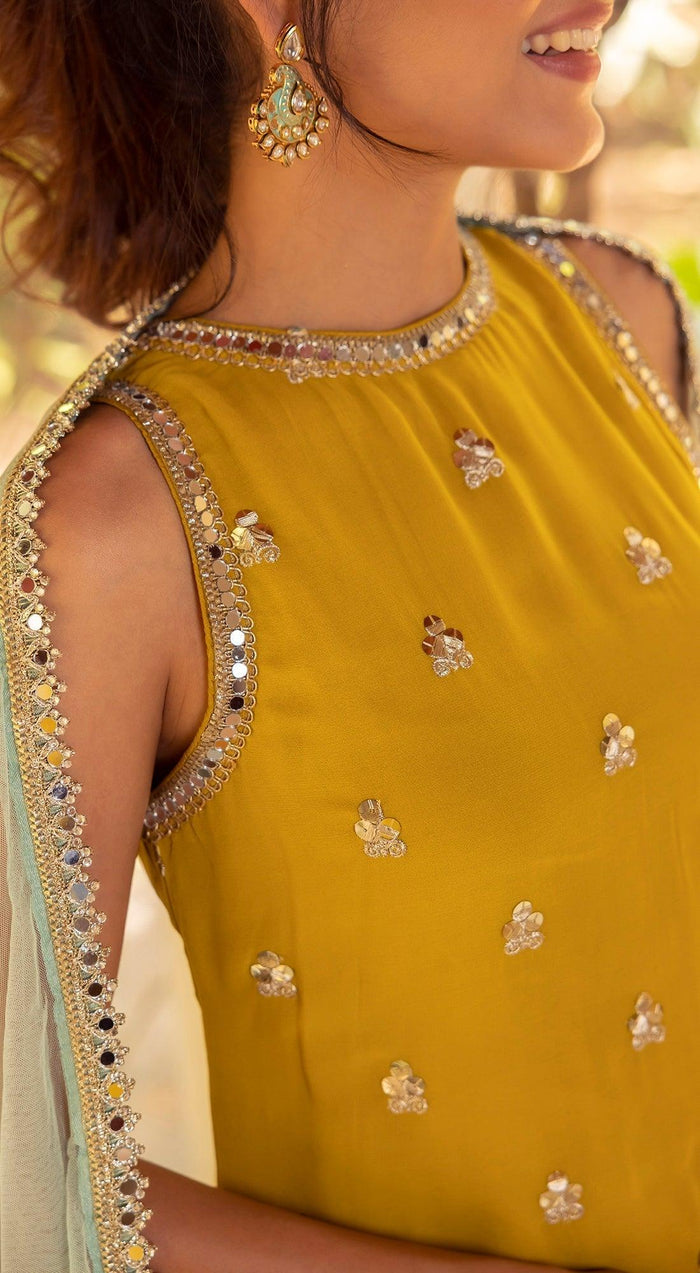 Sequins Detailed Sharara Set - Basanti Kapde aur Koffee