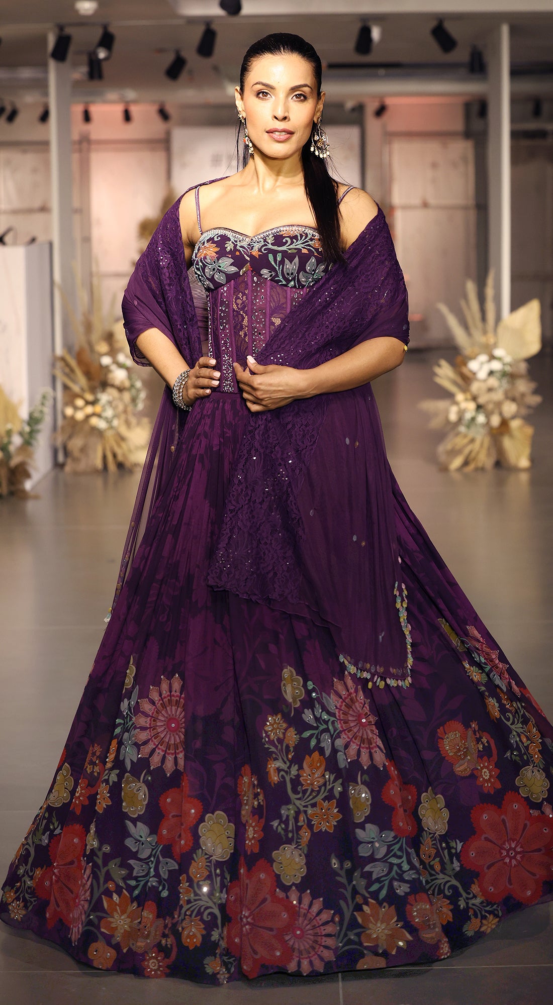 lehenga dress purple Lavender Purple Satin Silk Jacket Style Lehenga Choli