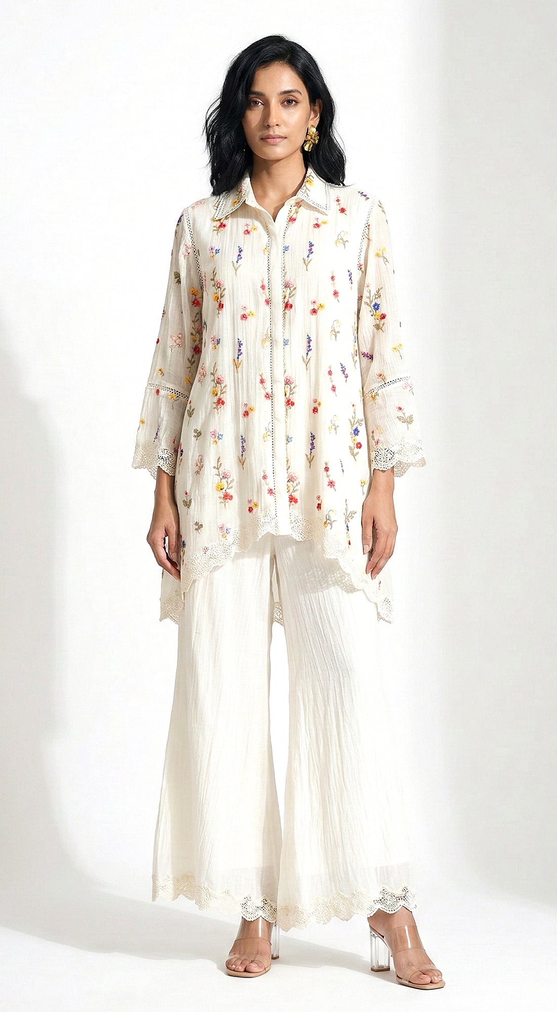 Ivory Chanderi Co-ord Set