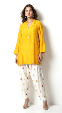 Mustard Chanderi Co-ord Set