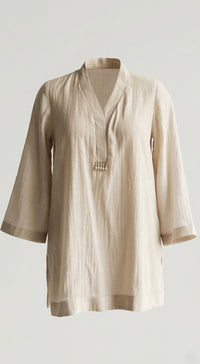 Ivory Mul Chanderi Tunic