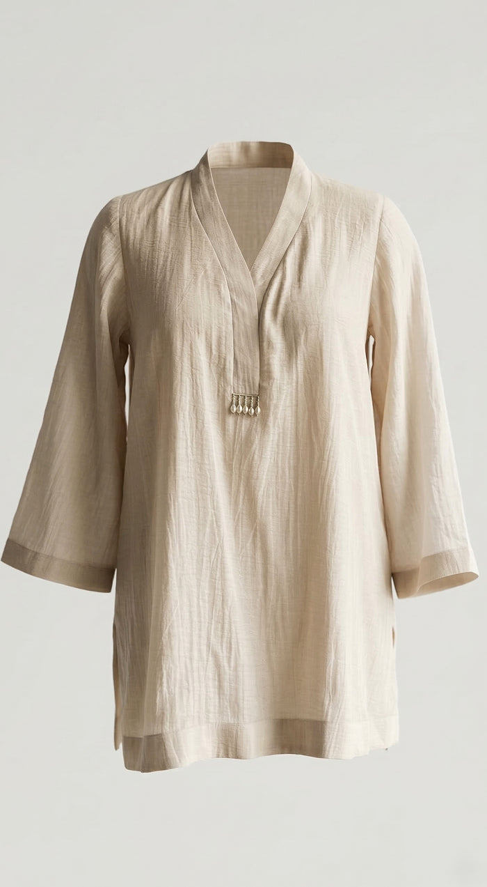 Ivory Mul Chanderi Tunic