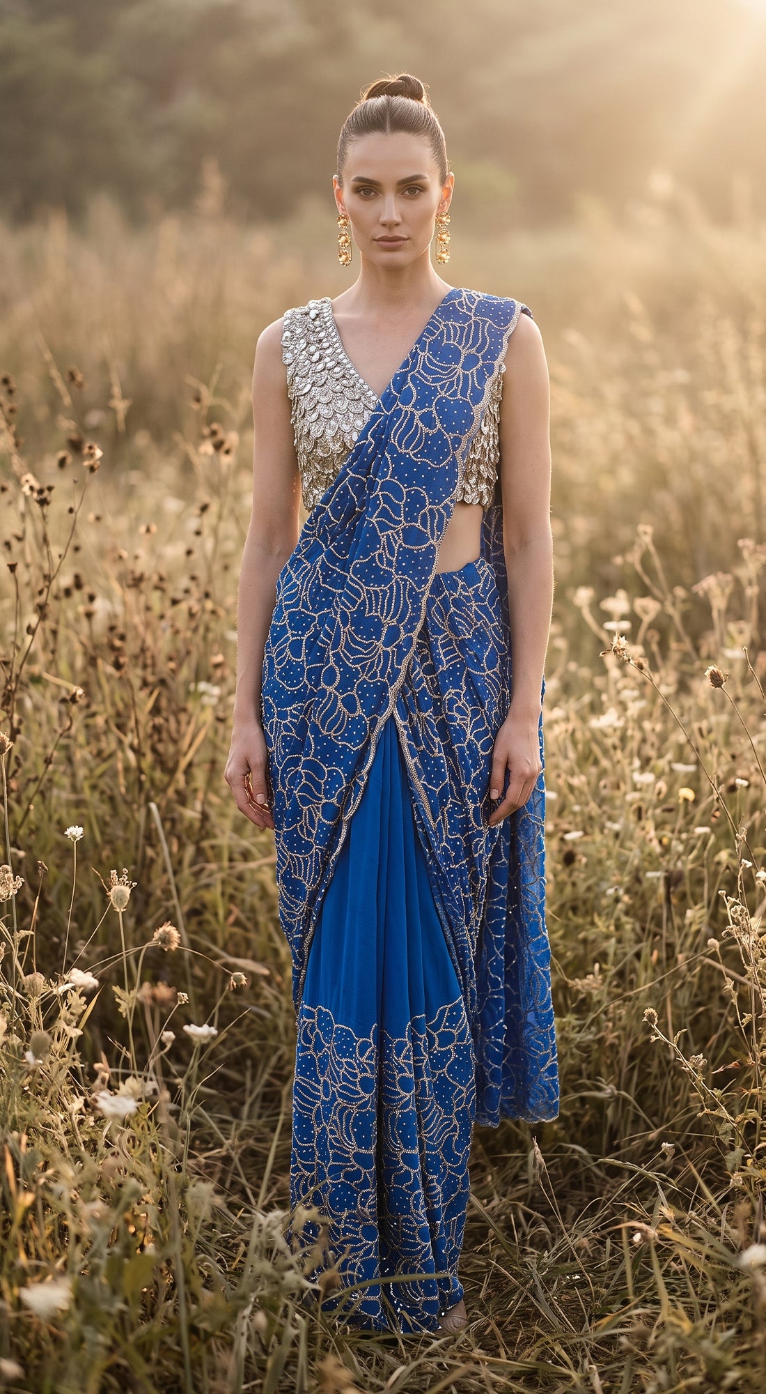 saree dress for women Latest Traditional Paithani contrasting finish that enhances the Saree Gown silhouette Is it a saree, is