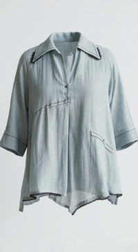 Aqua Drift Asymmetrical Shirt