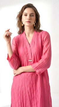 Pink Chanderi Co-ord Set