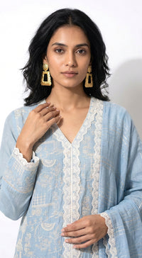 The Regal Sky Blue Kurta Set