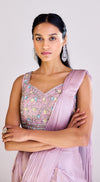 Pink Pre Draped Saree