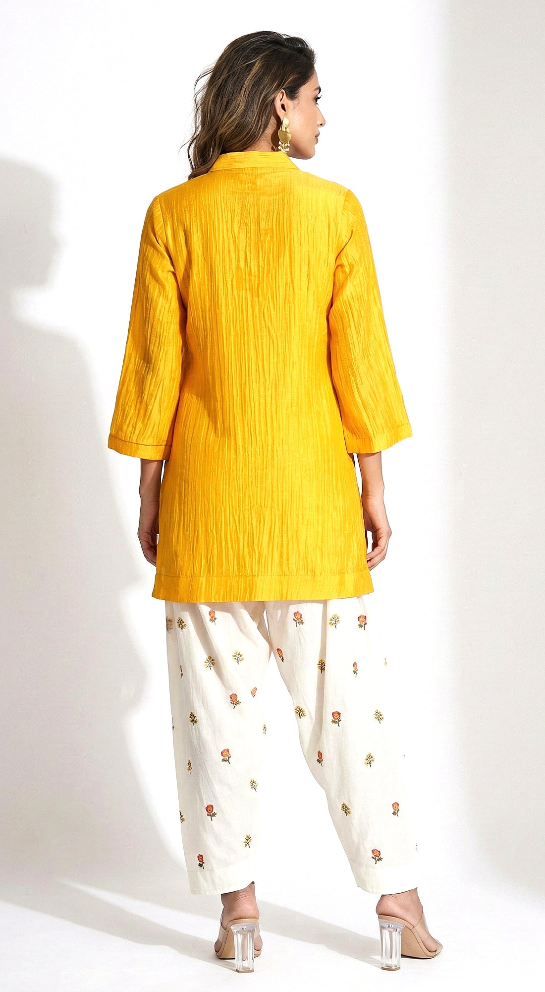 Mustard Chanderi Co-ord Set
