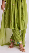 Green Embroidered Suit Set