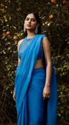 Royal Blue Pre Draped Saree