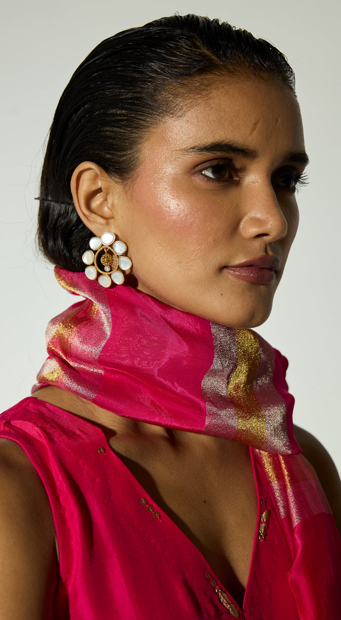 Multi Coloured Gold Finish Earrings