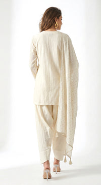 Ivory Chanderi Kurta Set