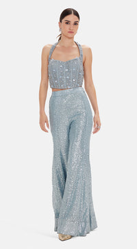 The Electric Indigo Corset & Sharara Set