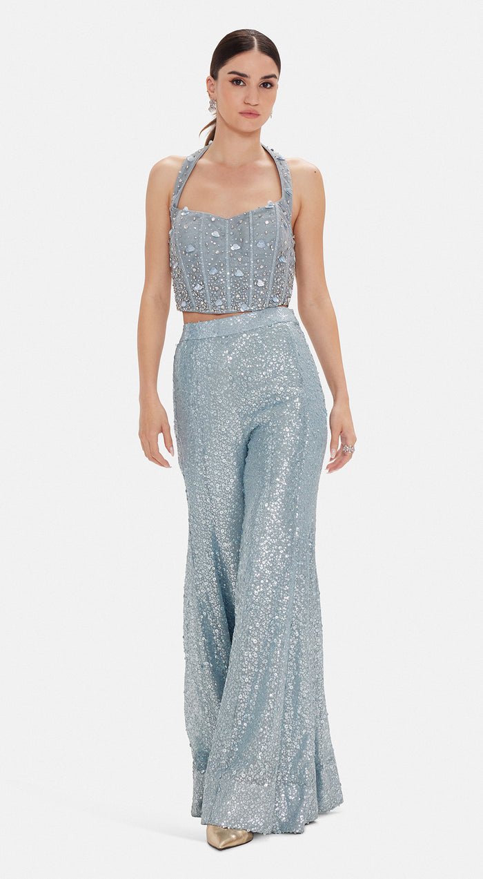 The Electric Indigo Corset & Sharara Set