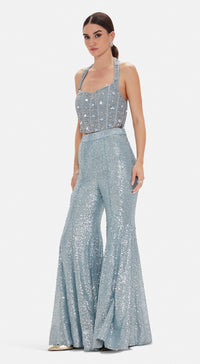 The Electric Indigo Corset & Sharara Set