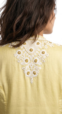 Pista Cotton Embroidered Kurta Set