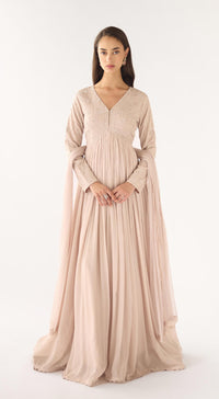 Grey Georgette Embroidered Anarkali Set