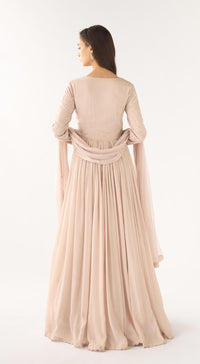 Grey Georgette Embroidered Anarkali