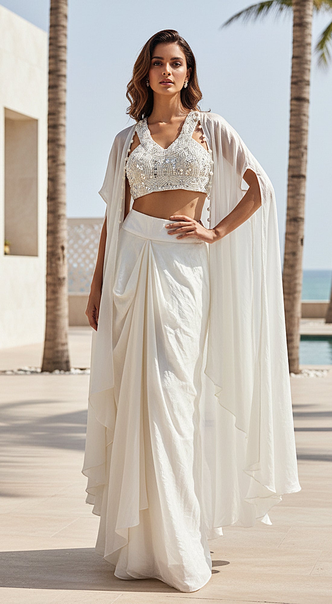 Ethnic Chic Cape Sets for Women | Embroidered Cape Set – Basanti