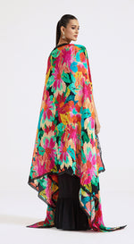 Multicoloured Skirt Set With Cape