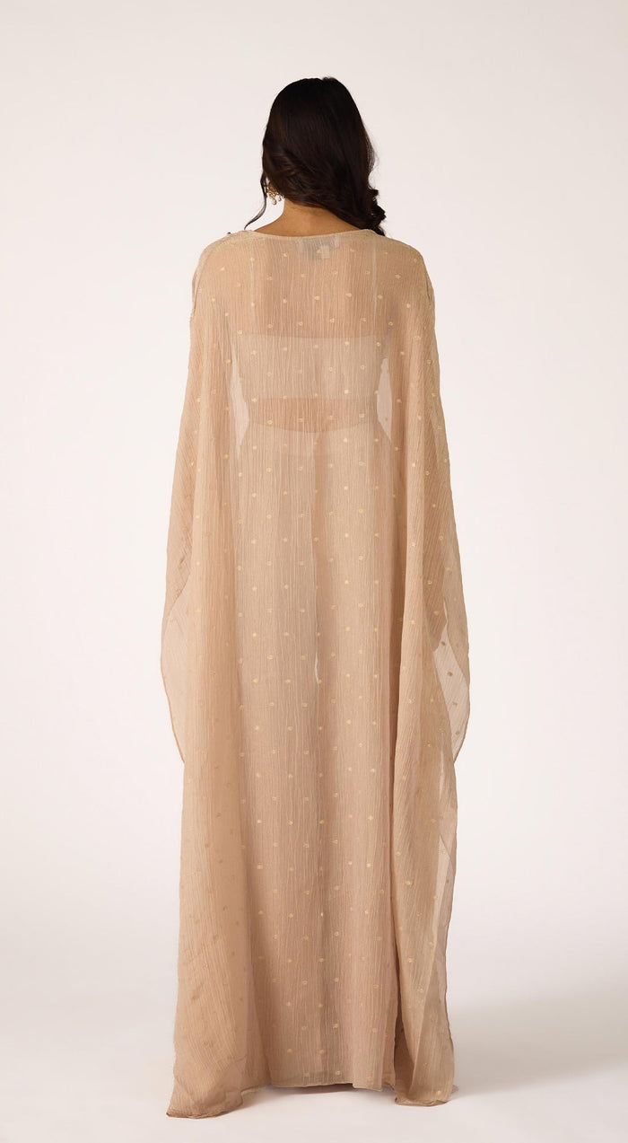 Baby Pink Banarasi Embroidered Cape Set