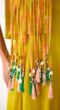 The Amber Radiance Jacket & Sharara Set