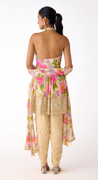 The Aurora Bloom Dhoti Set