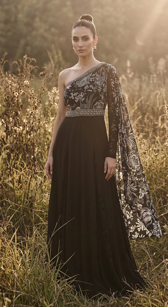 MIDNIGHT FLEUR EMBROIDERED JUMPSUIT