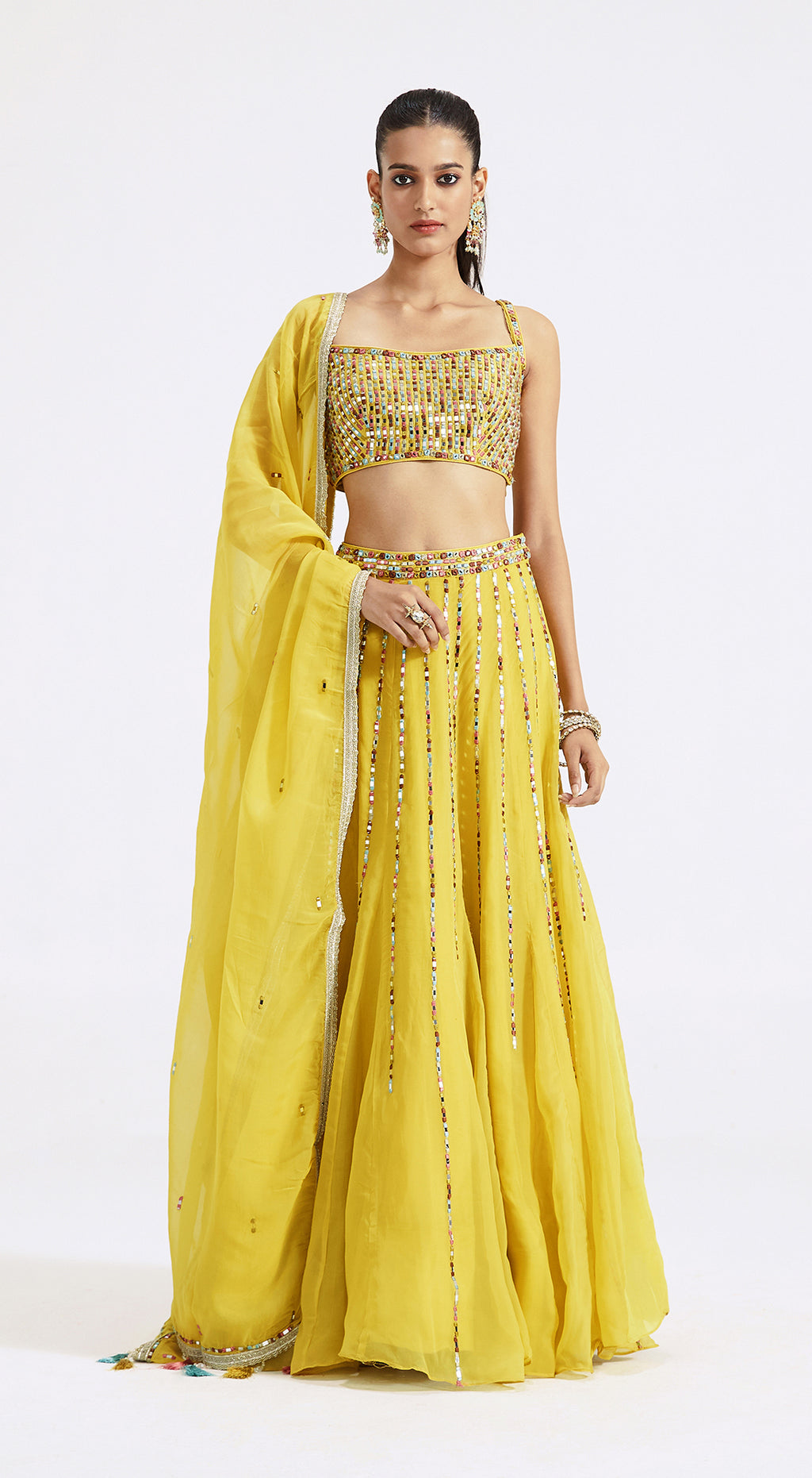 Blush Pink Swarovski Lacha | Indian gowns dresses, Dress indian style,  Designer dresses indian