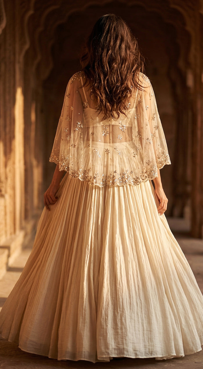 Peach Embroidered Lehenga Set with jacket Basanti Kapde aur Koffee Peach Embroidered Lehenga Set with jacket Basanti Kapde aur Koffee